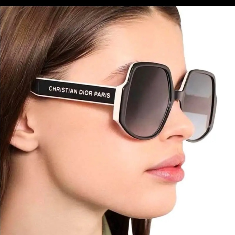 Dior unisex extra wide Black and White Sunglasses size XL pre loved condition